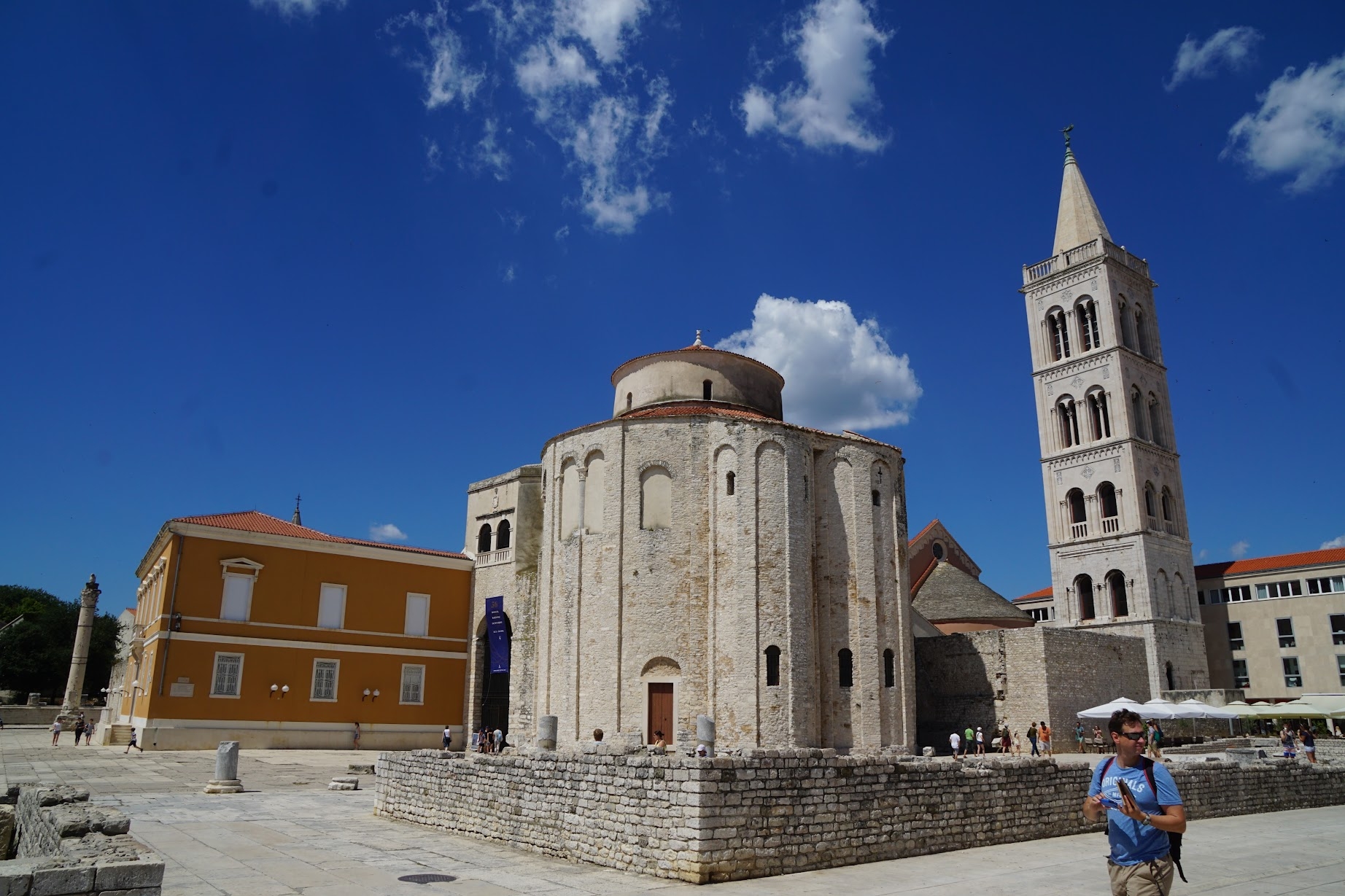 Church of St. Donatus and bell tower in Zadar Old Town square